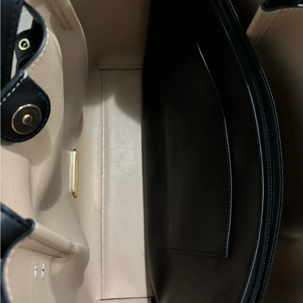 NWT! Michael Kors Emilia Large East West Black Pebbled Leather Tote Shoulder Bag - Picture 7 of 14